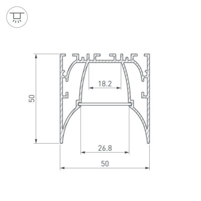 Профиль ARH-LINE-5050-COMFORT-2000 ANOD 036353 Arlight