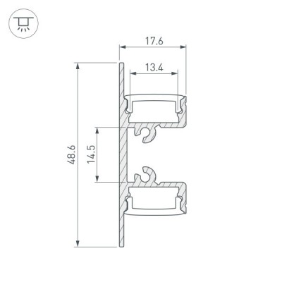 Профиль ARH-WALL-1849-DUAL-2000 ANOD 036339 Arlight