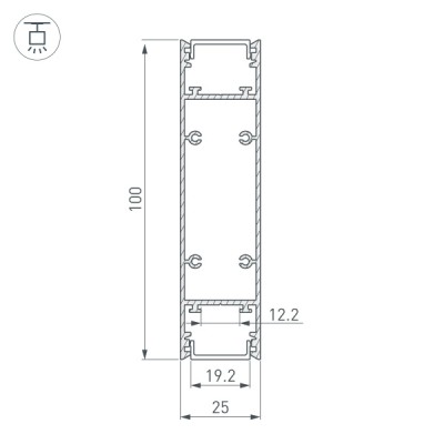 Профиль SL-LINE-25100-DUAL-2500 BLACK 033735 Arlight