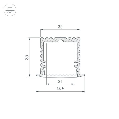 Профиль с экраном ALU-POWER-W35-2000-F ANOD+FROST 015538 Arlight