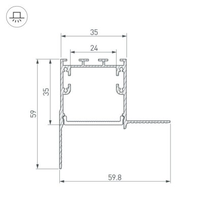 Профиль SL-LINIA32-FANTOM-EDGE-2000 ANOD 027159 Arlight