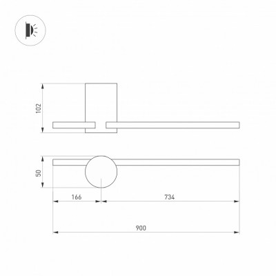 Светильник SP-VINCI-S900x55-10W Warm3000 035685 Arlight