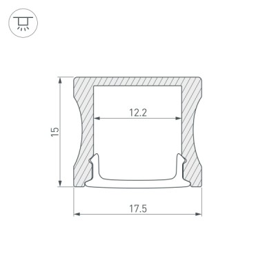 Профиль с экраном ALU-SLIM-H15-2000 ANOD+FROST 018246 Arlight