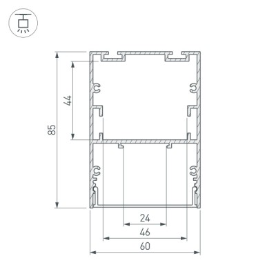 Профиль ARH-LINE-6085-2000 BLACK 018681 Arlight