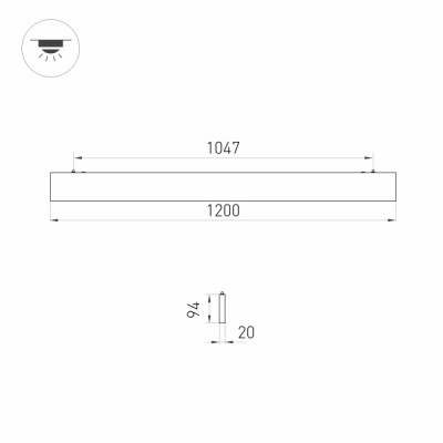 Светильник ALT-LINEAIR-FLAT-UPDOWN-DIM-S2094-1200-40W Day4000 031471 Arlight