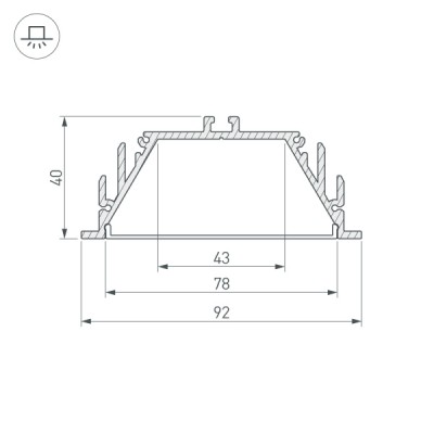 Профиль с экраном ALU-POWER-RW80F-2000 ANOD+FROST 016472 Arlight