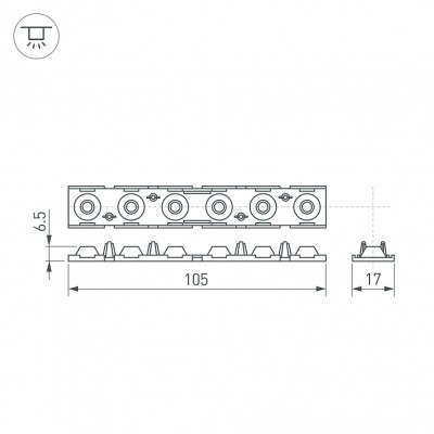 Экран линзованный SL-LINE-W20-55deg-540 041793 Arlight