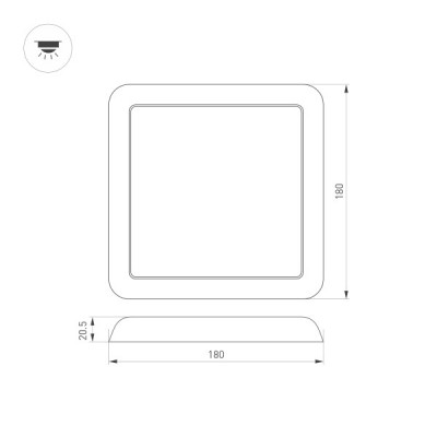 Светильник CL-FIOKK-S180x180-12W Day4000-MIX 034470 Arlight