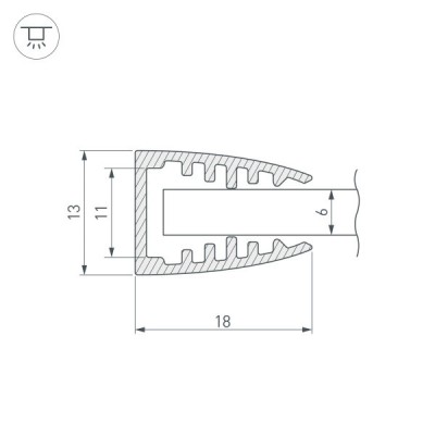 Профиль TOP-SHELF6-2000 ANOD 016978 Arlight