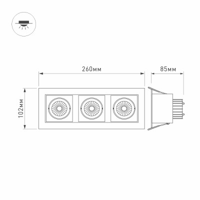 Светильник CL-KARDAN-S260x102-3x9W White 024139 Arlight