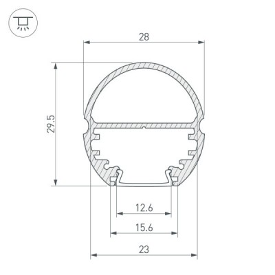 Профиль TOP-OVAL-2000 ANOD 017306 Arlight