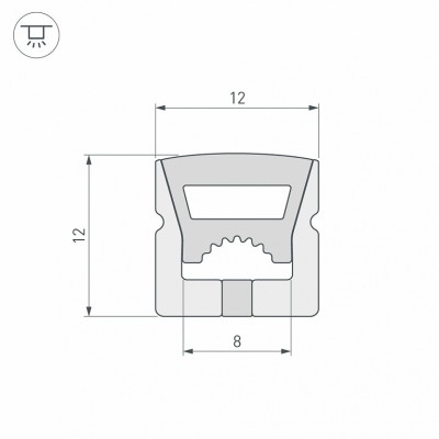 Силиконовый профиль WPH-FLEX-1212-TOP-S8-5m WHITE 040285 Arlight