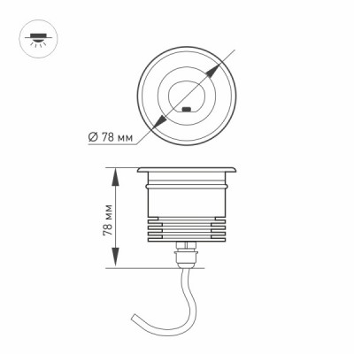 Светильник LTD-GROUND-TILT-R80-9W Warm3000 024950 Arlight