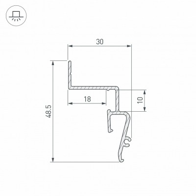 Профиль STRETCH-SHADOW-2000 WHITE 042559 Arlight