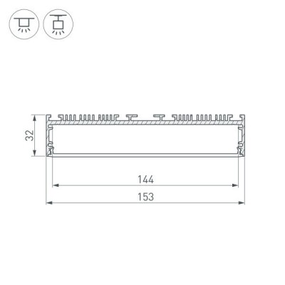 Профиль ARH-POWER-W150-2000 ANOD 036368 Arlight