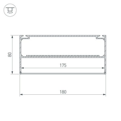 Профиль с экраном ARH-POWER-W180-2000 ANOD 027921 Arlight