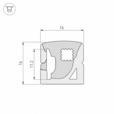 Силиконовый профиль WPH-FLEX-1616-SIDE-S11-5m WHITE 040271 Arlight