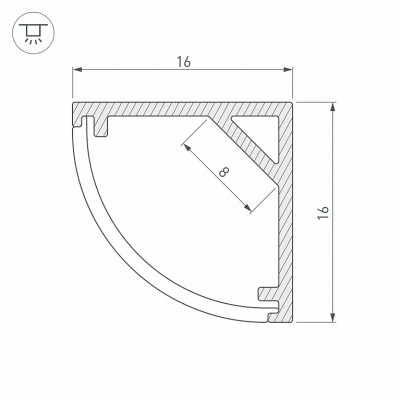 Профиль SL-KANT-H16-2000 WHITE 037117 Arlight
