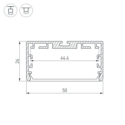 Профиль PLS-LOCK-W50-SMT-2000 ANOD 033772 Arlight