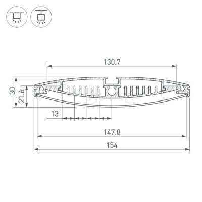 Профиль MULTI A-2000 ANOD 014537 Arlight