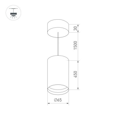 Корпус SP-POLO-HANG-LONG450-R65 024441(1) Arlight