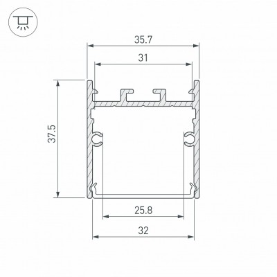 Профиль SL-LINE-3638-LW-3000 WHITE 043975 Arlight