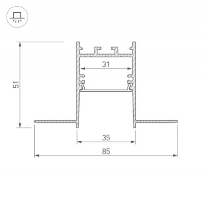 Профиль SL-COMFORT32-FANTOM-2000 ANOD 033276 Arlight