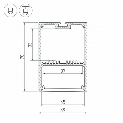 Профиль с экраном SL-LINE-4970-2500 WHITE+OPAL 036305 Arlight