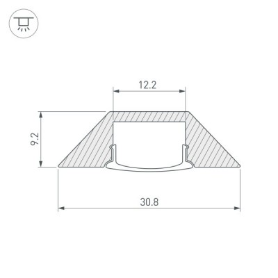 Профиль с экраном ALU-CORNER-2000 ANOD+FROST 014900 Arlight