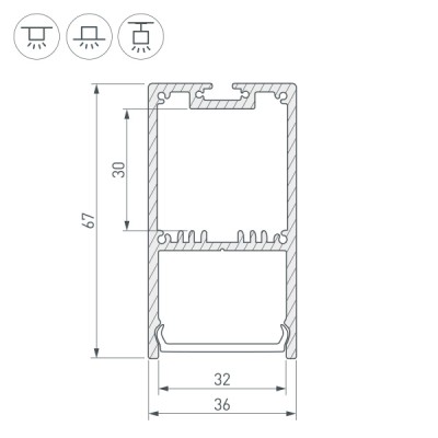 Профиль SL-LINE-3667-2000 ANOD 019299 Arlight