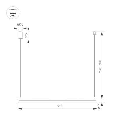 Светильник SP-UMBRA-HANG-H-L900-15W Warm3000 036945 Arlight