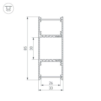 Профиль ARH-WALL-3385-DUAL-2000 ANOD 036341 Arlight