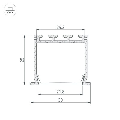 Профиль PLS-LOCK-H25-FS-3000 ANOD 023386 Arlight