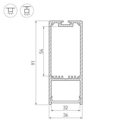 Профиль SL-LINE-3691-2000 ANOD 019302 Arlight