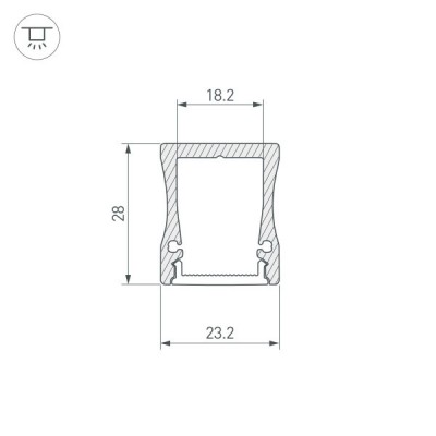 Профиль с экраном ALU-WIDE-H28-2000 ANOD+FROST 014858 Arlight