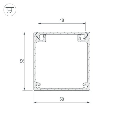 Профиль BOX52-2000 ANOD 017356 Arlight