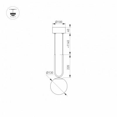 Светильник SP-BEADS-HANG-U-R130-10W Warm3000 036528 Arlight