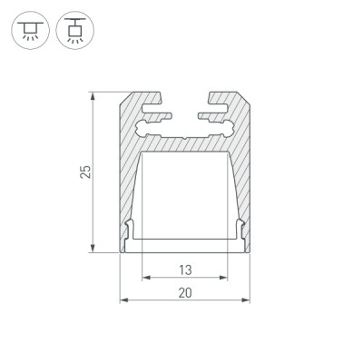 Профиль с экраном ALU-SWISS-20-2000 ANOD+FROST 024197 Arlight