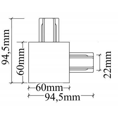 Соединитель L-образный (однофазный) для встраиваемого шинопровода Crystal Lux CLT 0.2211 03 WH