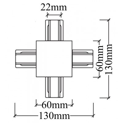 Соединитель X-образный (однофазный) для встраиваемого шинопровода Crystal Lux CLT 0.2211 04 WH