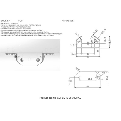 Профиль-адаптер для монтажа в натяжной потолок для магнитного шинопровода Crystal Lux CLT 0.223 05 3000 AL