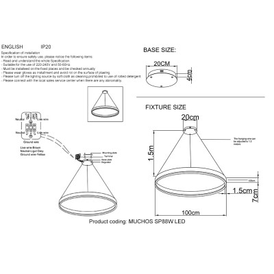 Люстра Crystal Lux MUCHOS SP88W LED GOLD