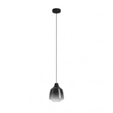 Подвесной потолочный светильник (люстра) SEDBERGH, 1Х40W, E27, H1100, Ø200, сталь, черный/стекло, темно-серое полупрозрачное Eglo 43821