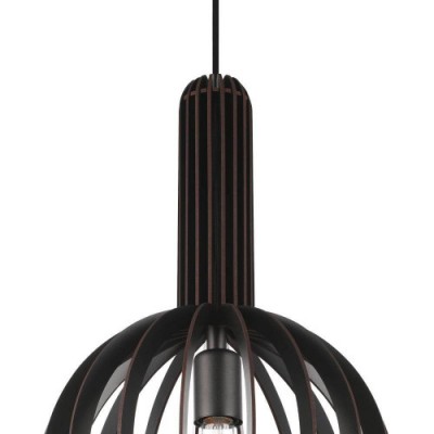 Подвесной потолочный светильник VELASCO, 1x40W, E27, H1100, Ø310, сталь, черный/дерево, черный Eglo 900153