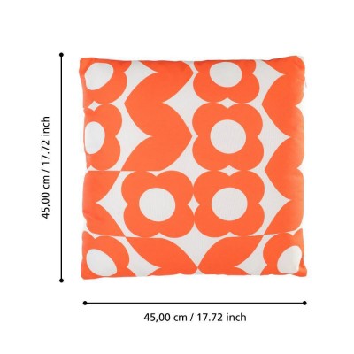 Подушка декоративная TSUNAN, L450, B450, наволочка: 100% полиэстер, белый, оранжевый; наполнитель: 100% полиэстер Eglo 420247