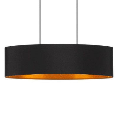 Подвесной потолочный светильник ZARAGOZA, 2x40W, E27, L780, B220, H1100, сталь, черный/текстиль с декором, черный, золотой Eglo 900147
