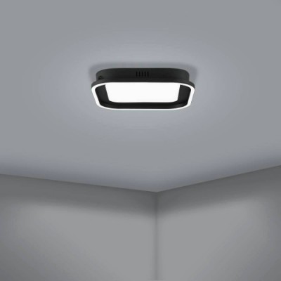 Потолочный светильник CALAGRANO, LED 24W, 2600lm, L375, B375, H55, сталь, черный/пластик, белый Eglo 900602