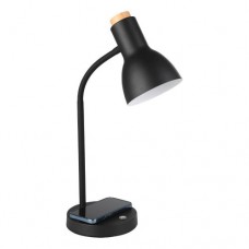 Настольная лампа VERADAL-QI, LED 6W, 720lm, B125, H490, дерево, пластик, черный, коричневый/сталь, черный Eglo 900628