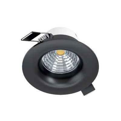 Встраиваемый светильник диммируемый SALICETO, 6W (LED), 4000K, 500lm, Ø88, алюминий, черный Eglo 33996