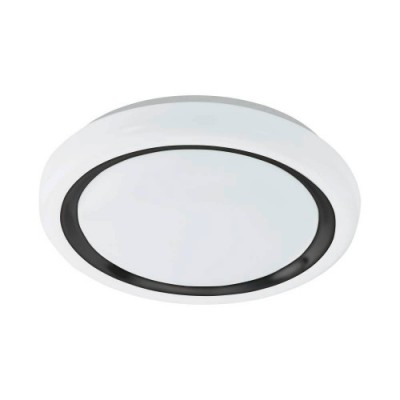 Настенно-потолочный светильник CAPASSO, LED 14.6W, 2200lm, H65, Ø340, сталь, белый/пластик, белый, черный Eglo 900149